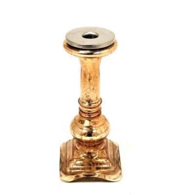 20" Mercury Glass Rose Gold Pillar Candle Holder