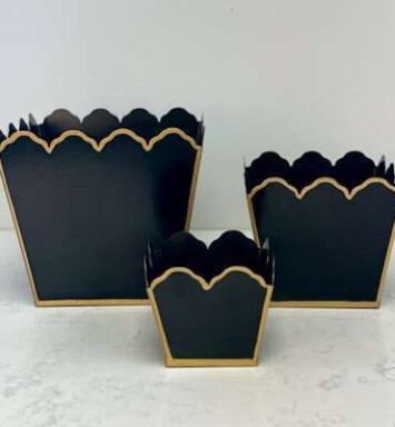 Black "Tole like" Planters