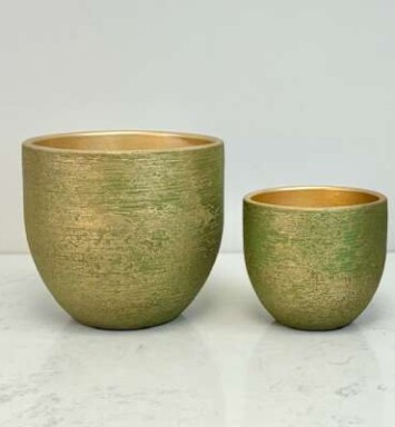 Green and Gold Planters
